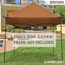 STRONG CAMEL Ez pop Up Canopy Replacement Top instant 10'X10' gazebo EZ canopy Cover patio pavilion sunshade plyester- Taupe Color 564102216
